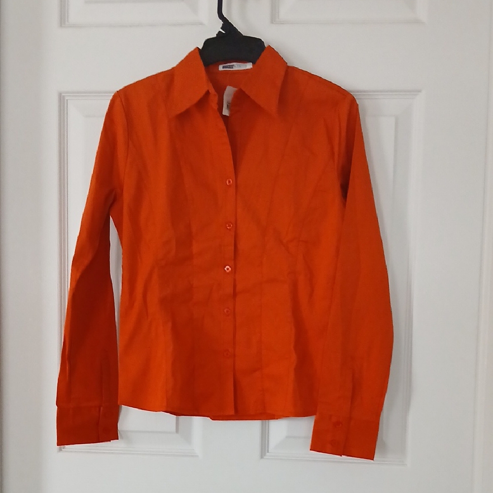 Escada Orange Button-Up Shirt NWT